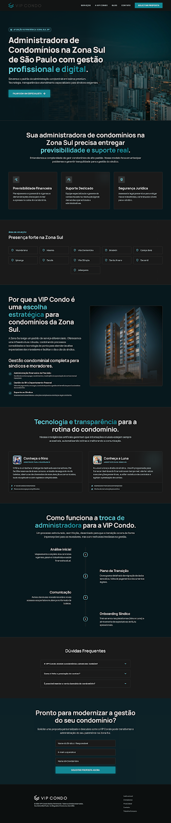 Administradora de Condomínios na Zona Sul de São Paulo